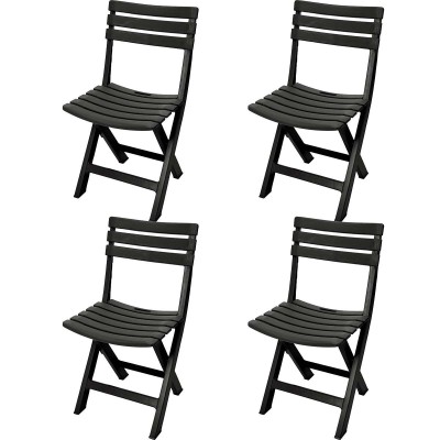 Set 4 Tuinstoelen Opklapbaar