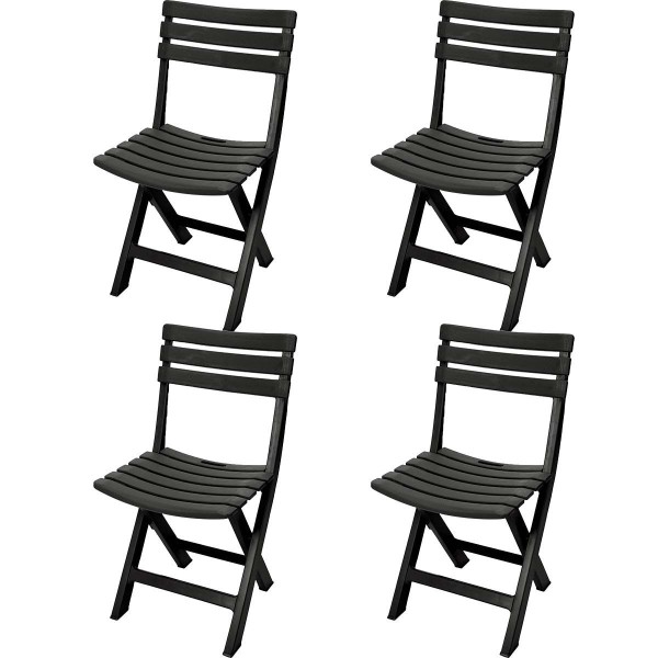Set 4 Tuinstoelen Opklapbaar