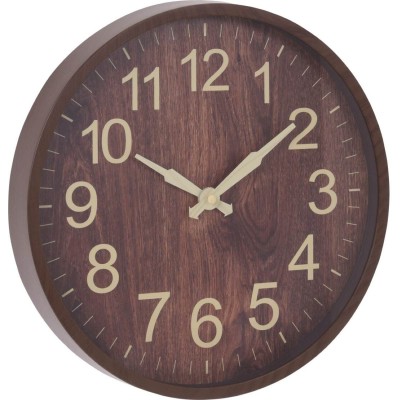 Wandklok - Donkerbruin - Houtlook - 30cm