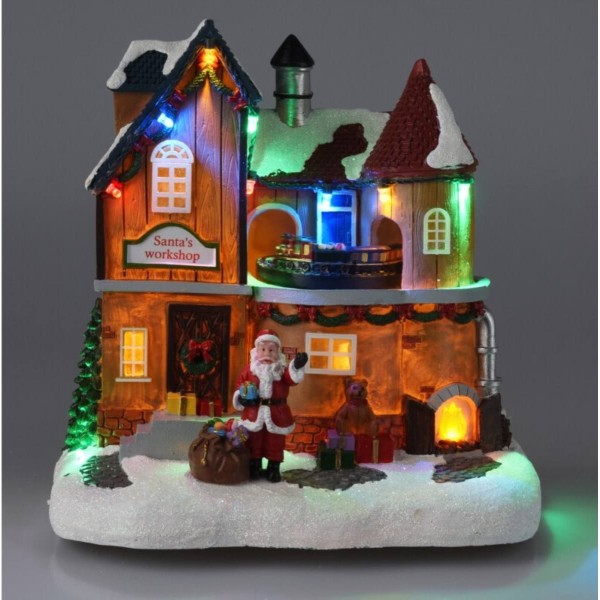 Kersthuis Santa Village - Verlichting en Beweging