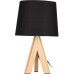 Tafellamp met houten Poten en zwarte Kap - 29cm hoog