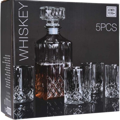 Whiskeyset - karaf met 4 glazen - budgetline