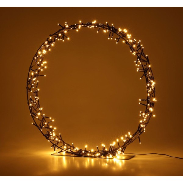Kerstkrans op Standaard - 200 LED - 40 cm - warm wit - Timer