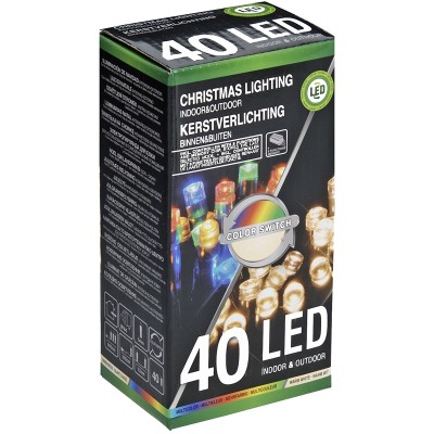 Verlichting 40 LED's  Color Switch warmwit - multicolor