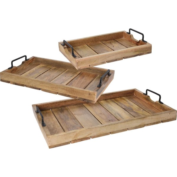 Dienbladen Mangohout - set van 3