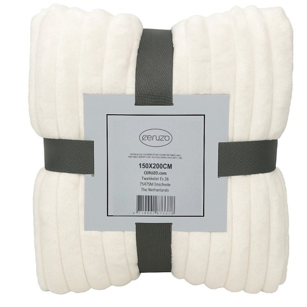 Ceruzo Fleece deken - 150x200 cm - creme