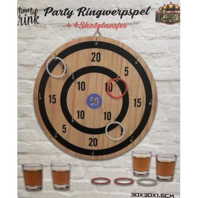 Ringwerpspel met 4 Shotglaasjes