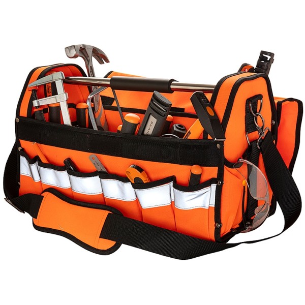 ToolPack Hi-Vis Robuuste gereedschapstas met metalen draagbeugel