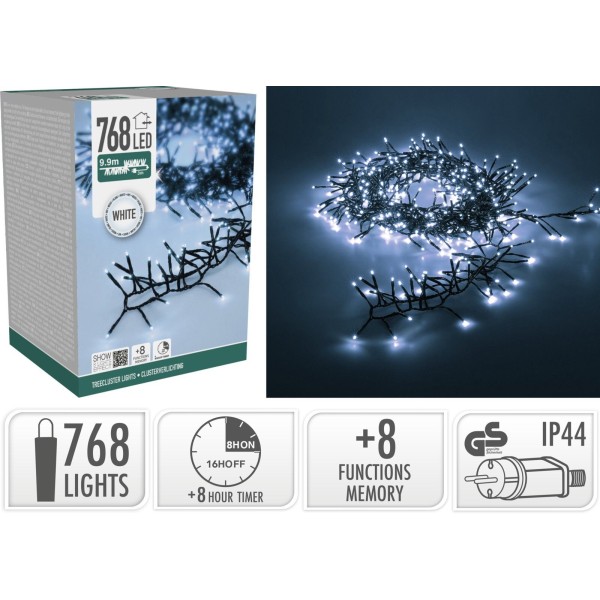Treecluster Kerstboomverlichting - 768led - Wit