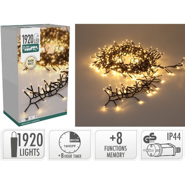 Treecluster Kerstboomverlichting - 1920led - Warm Wit