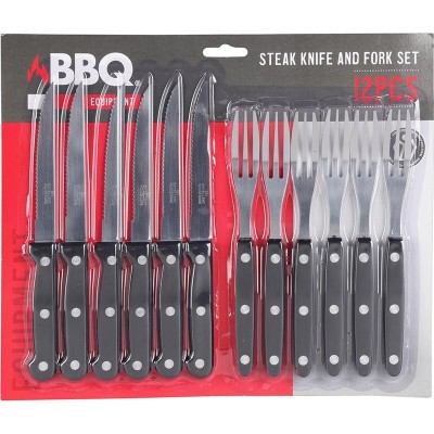 Steakbestek -  6 Steakmessen + 6 Vorken