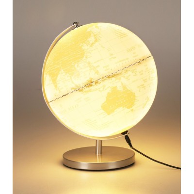 Wereldbol met Licht - USB - 31cm - Wit