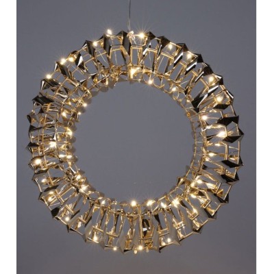 Verlichte Krans - Goud - 30 cm - 50 led 