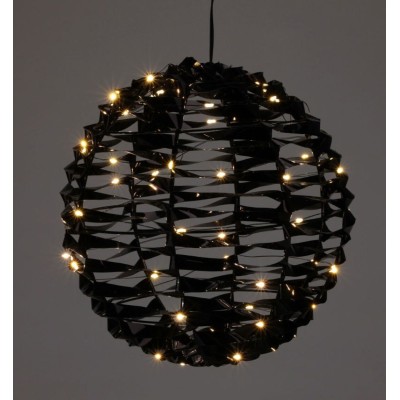 Verlichte Bal - Zwart - 25 cm - 60 led 