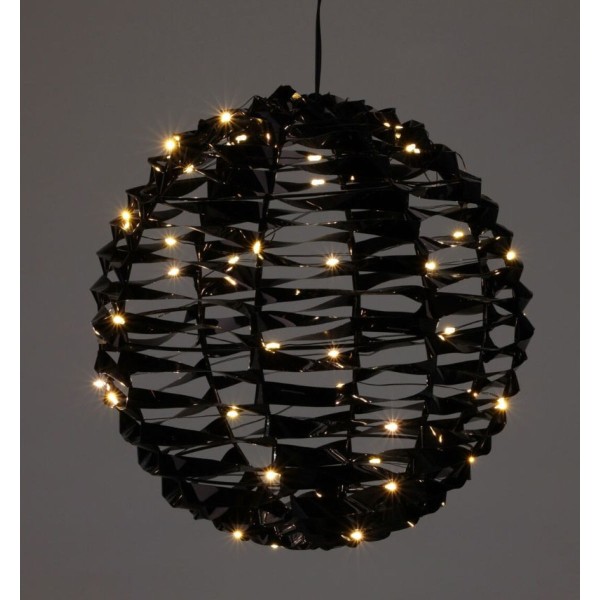 Verlichte Bal - Zwart - 25 cm - 60 led 