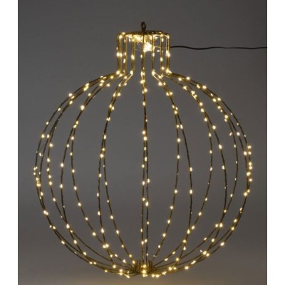 Verlichte Kerstbal - 57cm - Zwart Frame
