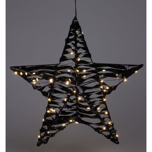 Verlichte Kerstster - Zwart - 40 cm - 60 led