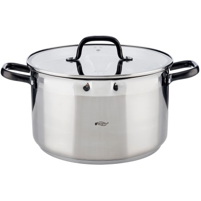 San Ignacio RVS kookpan met glazen deksel, Ø 28x16,5 cm, 9 liter - serie Vita