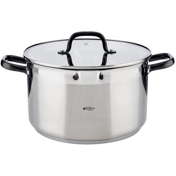San Ignacio RVS kookpan met glazen deksel, Ø 28x16,5 cm, 9 liter - serie Vita