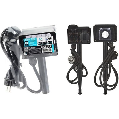 Tuincontactdoos 2-Voudig met Timer