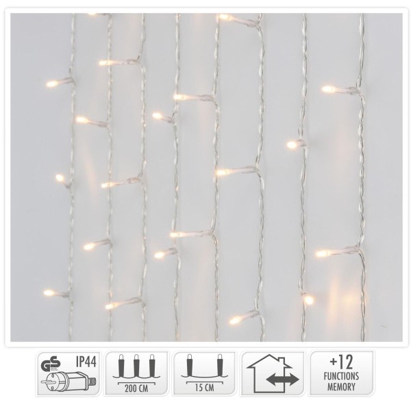 Gordijnverlichting - 240LED - 200x150cm - warm wit