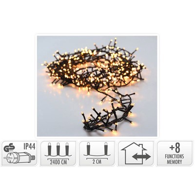 Micro Cluster 1200 LED's - 24 meter - warm wit