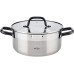 San Ignacio RVS kookpan met glazen deksel, Ø24x10.5cm, 4 liter - serie Vita