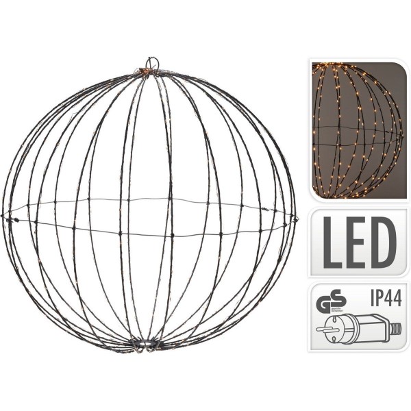 Kerstverlichting - Lichtbol met 320 led - Metaal - 50 cm - met Timer - extra warm wit
