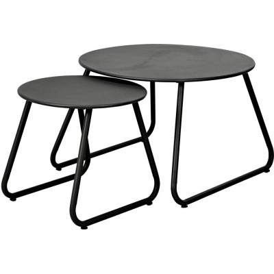 Bijzettafels - Diameter 60 en 40 cm - zwart