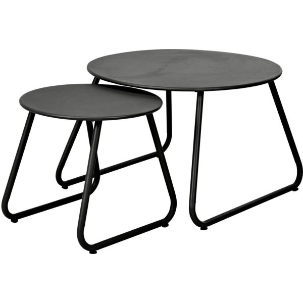 Bijzettafels - Diameter 60 en 40 cm - zwart
