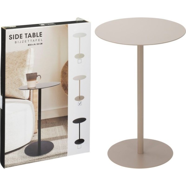 Bijzettafel - Rond - Zand - 35x53 cm
