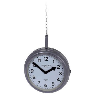 Stationsklok hangend - 30cm - grijs
