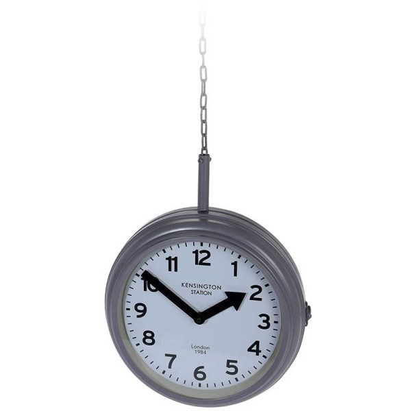 Stationsklok hangend - 30cm - grijs