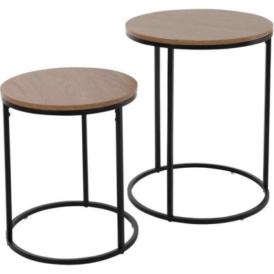 Bijzettafels -  Hout - 40xH50 en 30xH40 cm