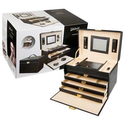Déluxa Luxe sieradenbox met spiegel (30,5x19,5x20)