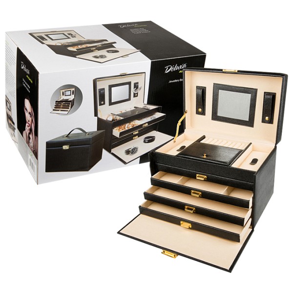 Déluxa Luxe sieradenbox met spiegel (30,5x19,5x20)