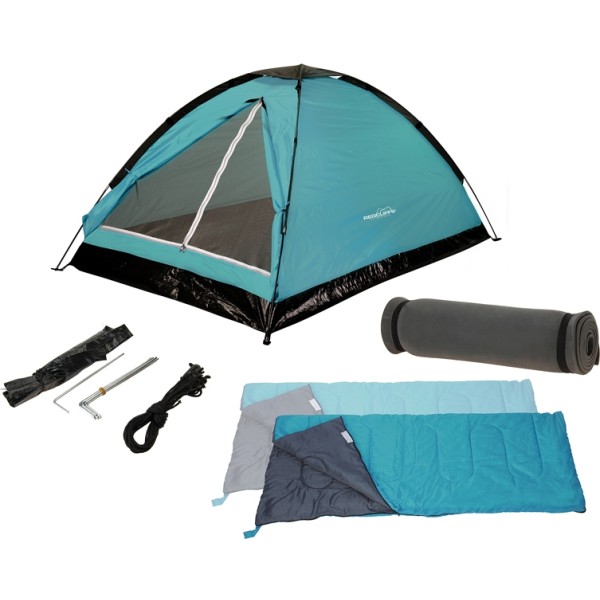 Kampeerset - 2-personen - Tent + Slaapzakken + Matjes