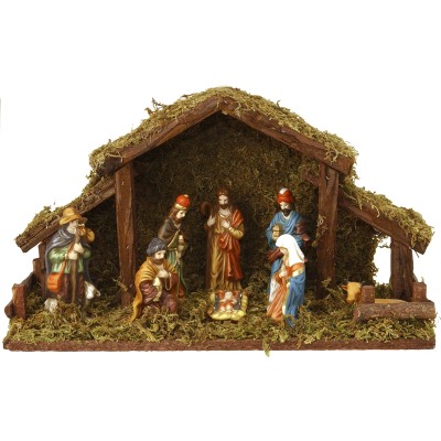 Kerststal met verlichting