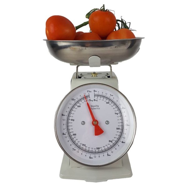 Retro Keukenweegschaal - 5 KG - Wit 