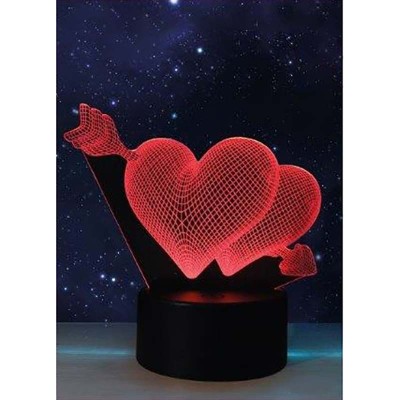 3D Illusie Lamp - LED - 7 verschillende kleuren - 15cm - Hart