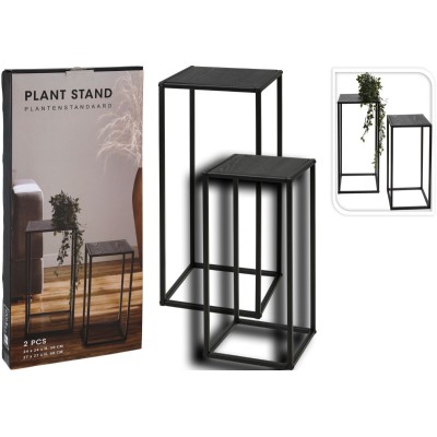 Plantenstandaard - 50 en 60 cm hoog - zwart