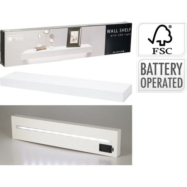 Wandplank met LED verlichting - Wit