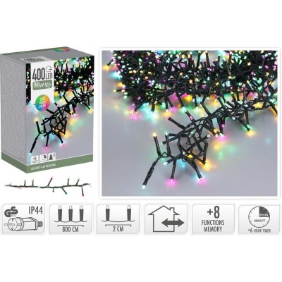 Microcluster - 8 Meter - 400 led - Soft Multi Colour - Kerst - Festival