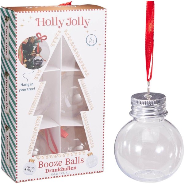 Vulbare Drankballen - 6x Kerstballen Shotglaasjes