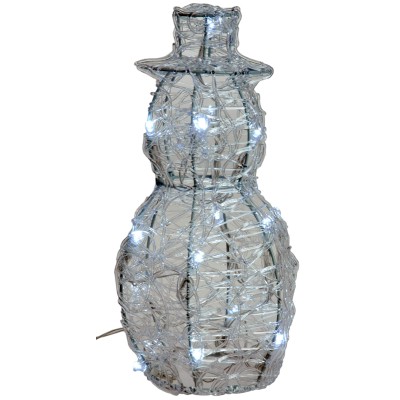 Acryl sneeuwman met 16 LED's 25cm