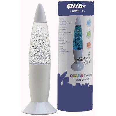 Shake & Shine glitterlamp 15cm wit