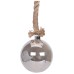 Glazen bal met 30 LED's - 15cm - jute touw 100cm