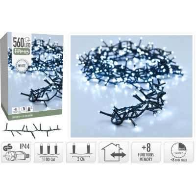 Microcluster - 560 led - 11m - Wit - Timer - Lichtfuncties - Geheugen - Buiten