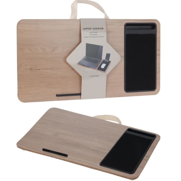 Laptoptafel met Kussen - Schootkussen - 57.5 x 30.5 - bruin