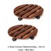 Ceruzo 2x Plantentrolley met Wieltjes - Rond 30 cm - Hout 